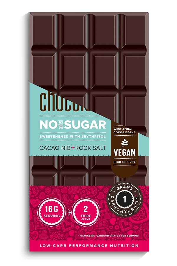 MojoMe Sugar-Free Vegan Dark Chocolate (Cacao Nib & Salt)